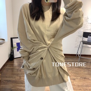 【现货清仓】韩国设计师品牌RECTO 20SS纽扣式薄款针织毛衣