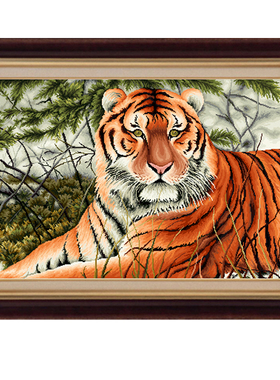 新款印布上市 尚美 绒线绣 兽中之王 毛线十字绣 半针绣 包邮