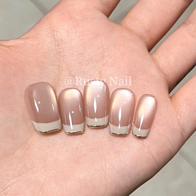 千金清冷感法式猫眼纯手工穿戴甲