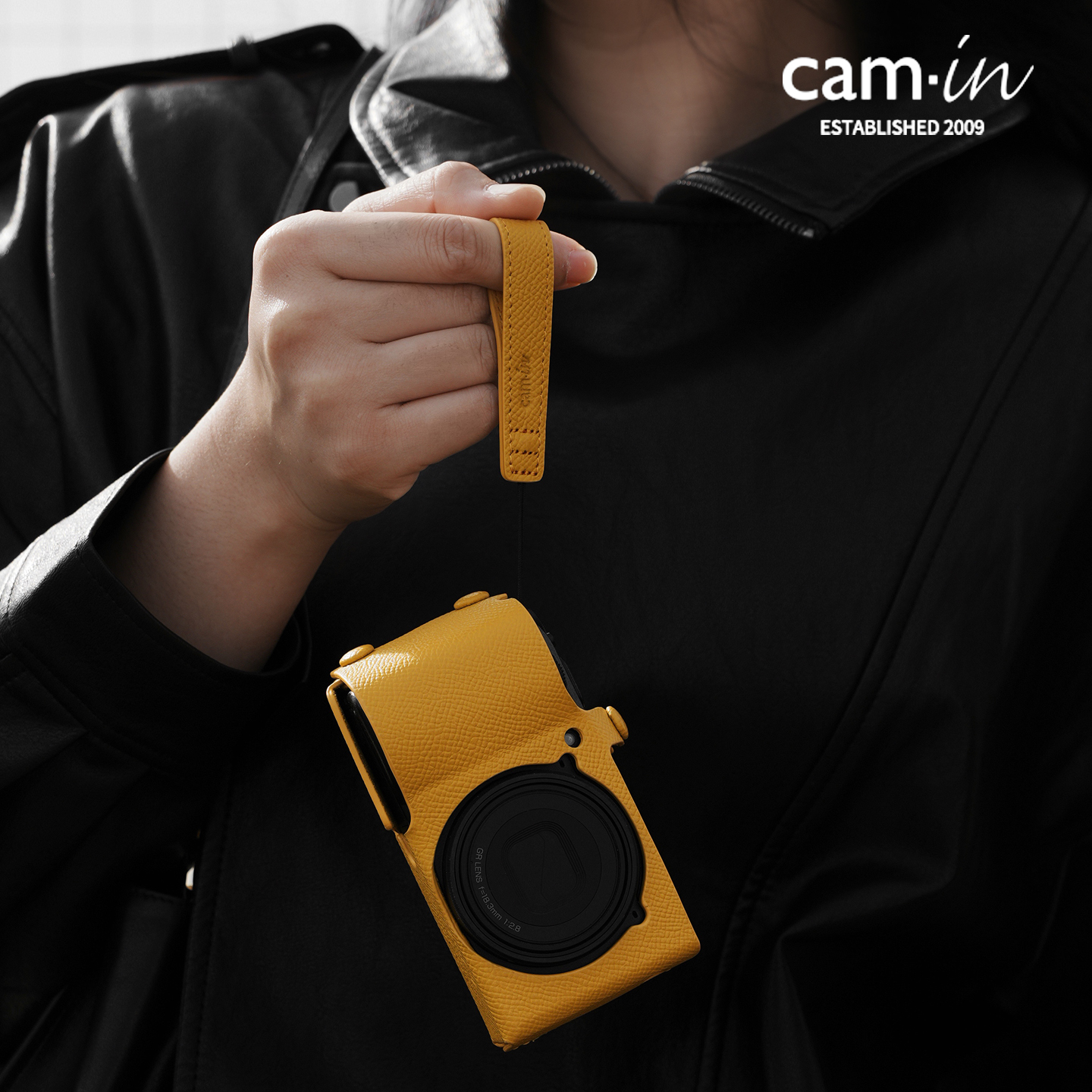 cam·in理光GR手掌纹牛皮指环带