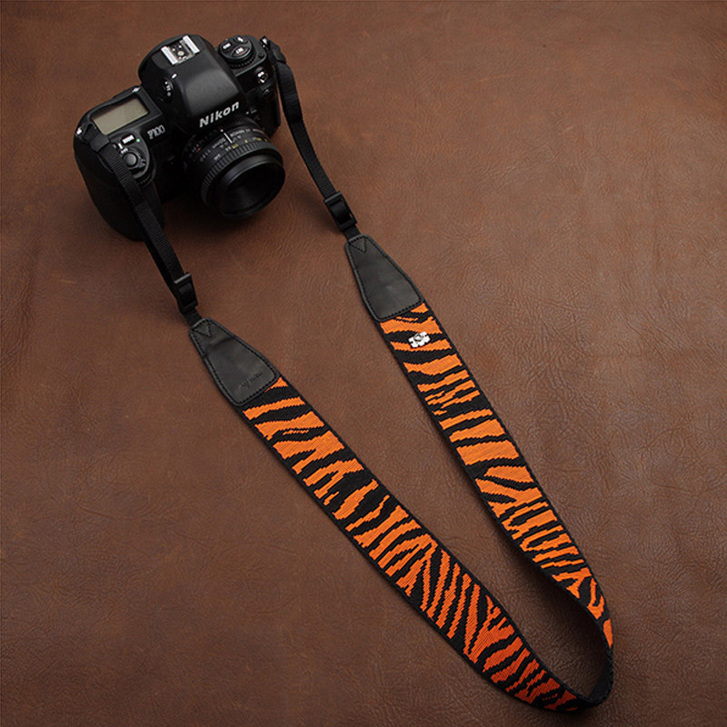 cam-in斑马纹单反相机背带适用佳能尼康富士索尼徕卡微单摄影肩带