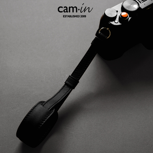 cam·in真皮相机手腕带加宽舒适款 复古swift牛皮相机手绳圆孔接口