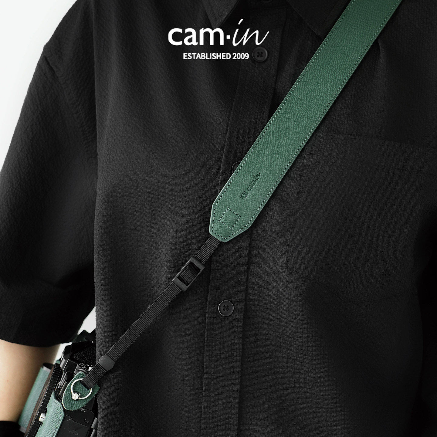 cam-in相机背带意大利手掌纹牛皮数码单反复古可斜挎肩带微单挂绳