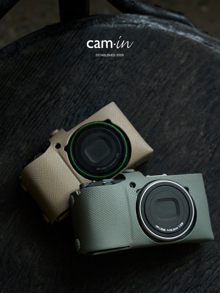 cam-in 理光GR2皮套手掌纹保护套真皮相机包复古半套底座数码配件