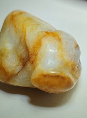 手工随型打磨和田玉原石摆件把玩手把件101克