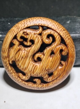 鱼仔纹竹雕微型袖珍盖帽把玩件摆件摆饰百搭配件配饰一整块料制作