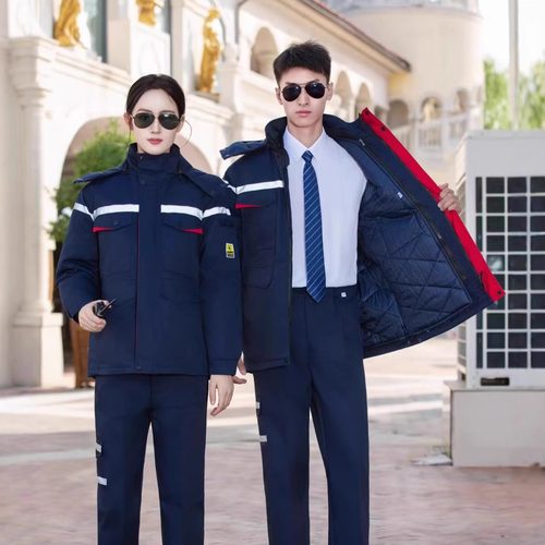 冬季防静电工作服棉衣男加厚加油站加气站爆破棉袄耐磨棉服劳保服