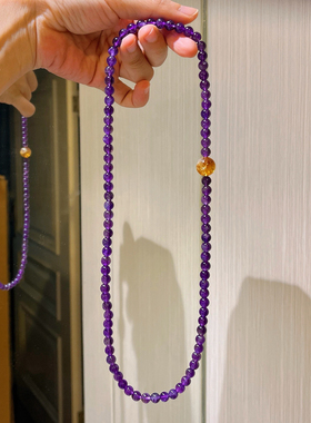 6mm乌拉圭天然皇家紫紫水晶紫水晶设计感多圈手链手串