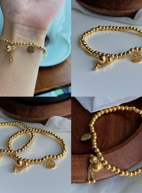 葫芦加福牌钛钢手链ins小众福牌女韩森系手链