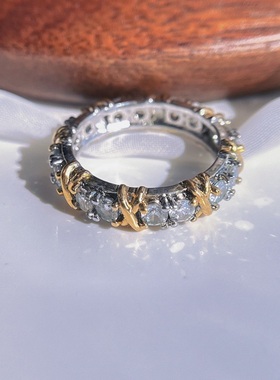 人造钻石排钻满钻戒指女小众设计精致时尚个性轻奢ins风