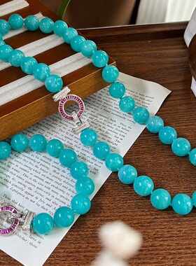 12-13mm天然无优化天河石项链手链套装小清新时尚百搭款