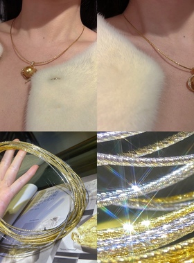 网红定制版意大利纯银闪闪软项圈