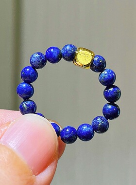 秋冬高品青金石设计感戒指指环