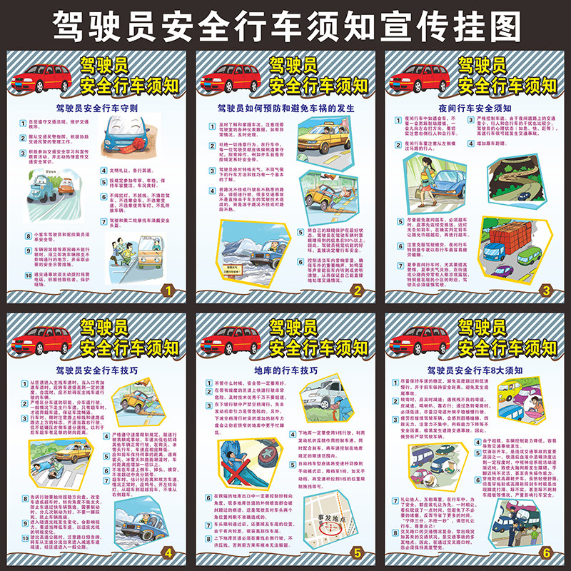 驾驶员行车安全知识宣传海报挂图展板文明驾驶交通出行安全知识