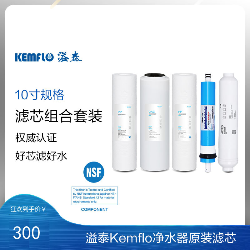 康富乐 溢泰 KEMFLO 康富乐滤芯套装 全套 一年份（不含RO膜）