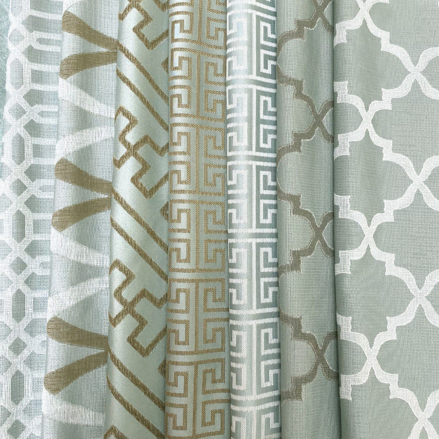 现代简约新中式几何色织提花沙发餐椅面料软包装饰布料幅宽1.45米