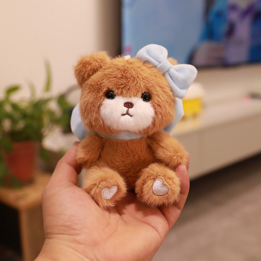 网红蝴蝶结小熊挂件可爱萌毛绒玩具泰迪熊公仔包包挂饰钥匙扣娃娃