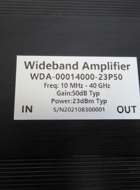 WDA-00014000-23P50 10MHz-40GHz 50dB 23dBm 射频超宽带放大器