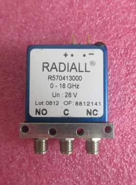 全新 Radiall R570413000  DC-18GHz  28V SPDT射频单刀双掷开关