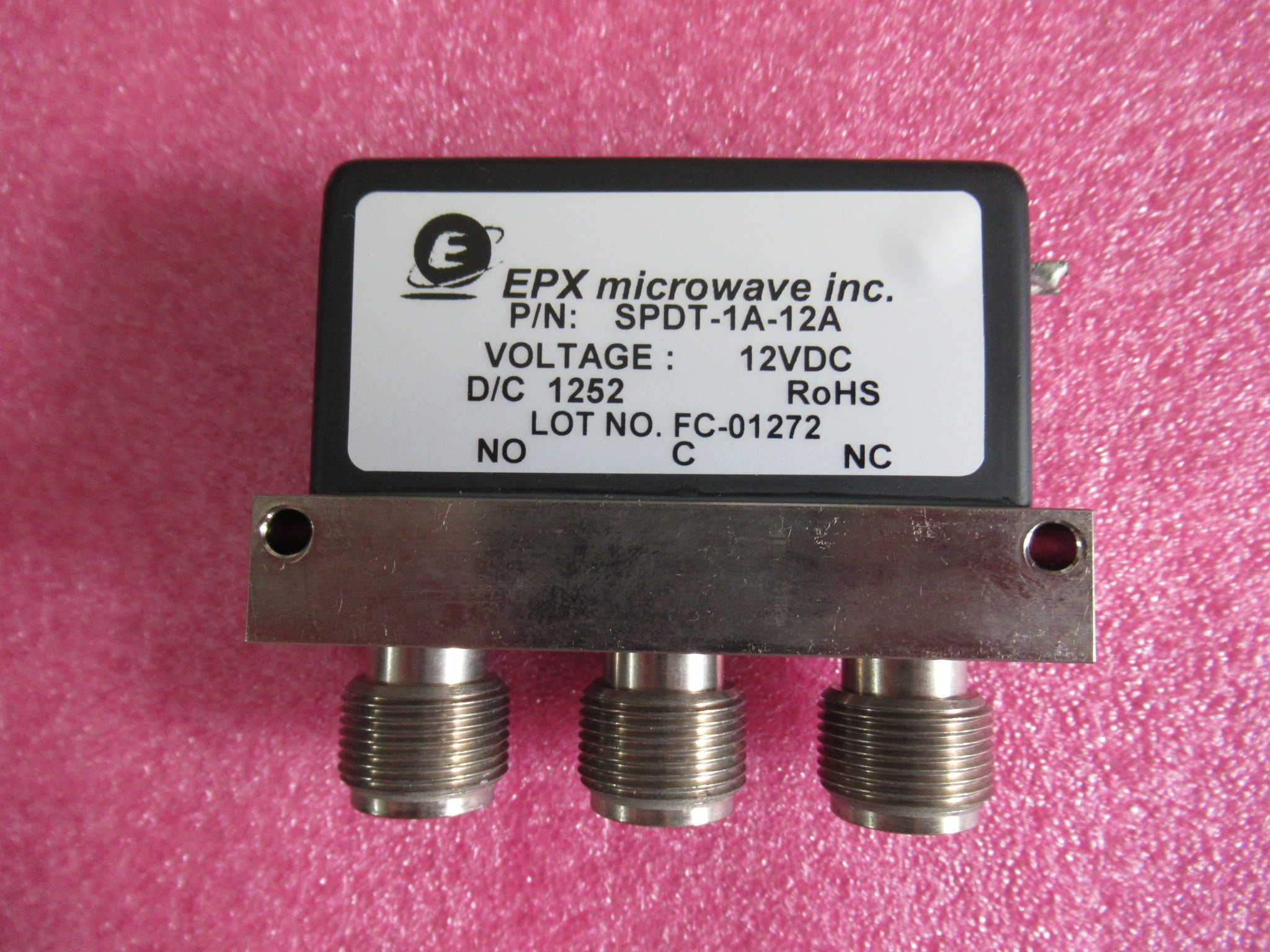 EPX进口 SPDT-1A-12A SPDT DC-12.4GHz 12V N母 射频微波同轴开关