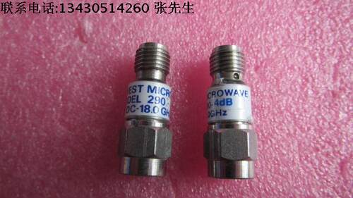 美国 midwest进口 290-4dB 4dB DC-18GHz 2W SMA RF 射频微波同轴固定衰减器 质量包好，包能用  可提供详细测试图  成色好 名      称：同轴固定衰减器 品      牌:   midwest 型      号：290-4dB 衰  减  量: 4dB 频