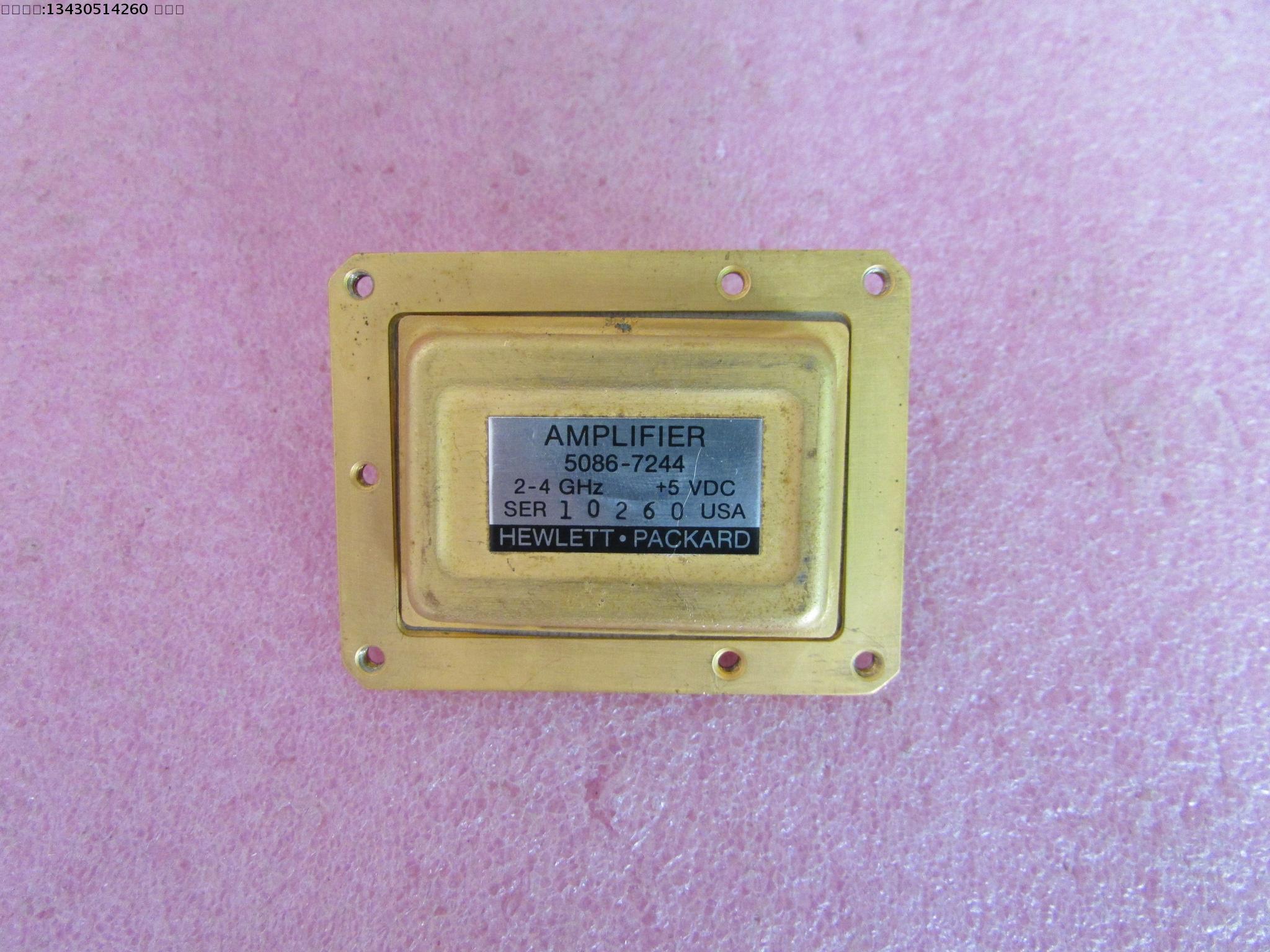 HP进口 2-4GHz 12dB SMA 射频低噪声微波宽带放大器 质量包好，包能用  可提供详细测试图 型号：5086-7244 工作频率：2-4GHz 增益: 12dB 输出功率: 10dBm/80MA 工作电压：+5V 接头： SMA母