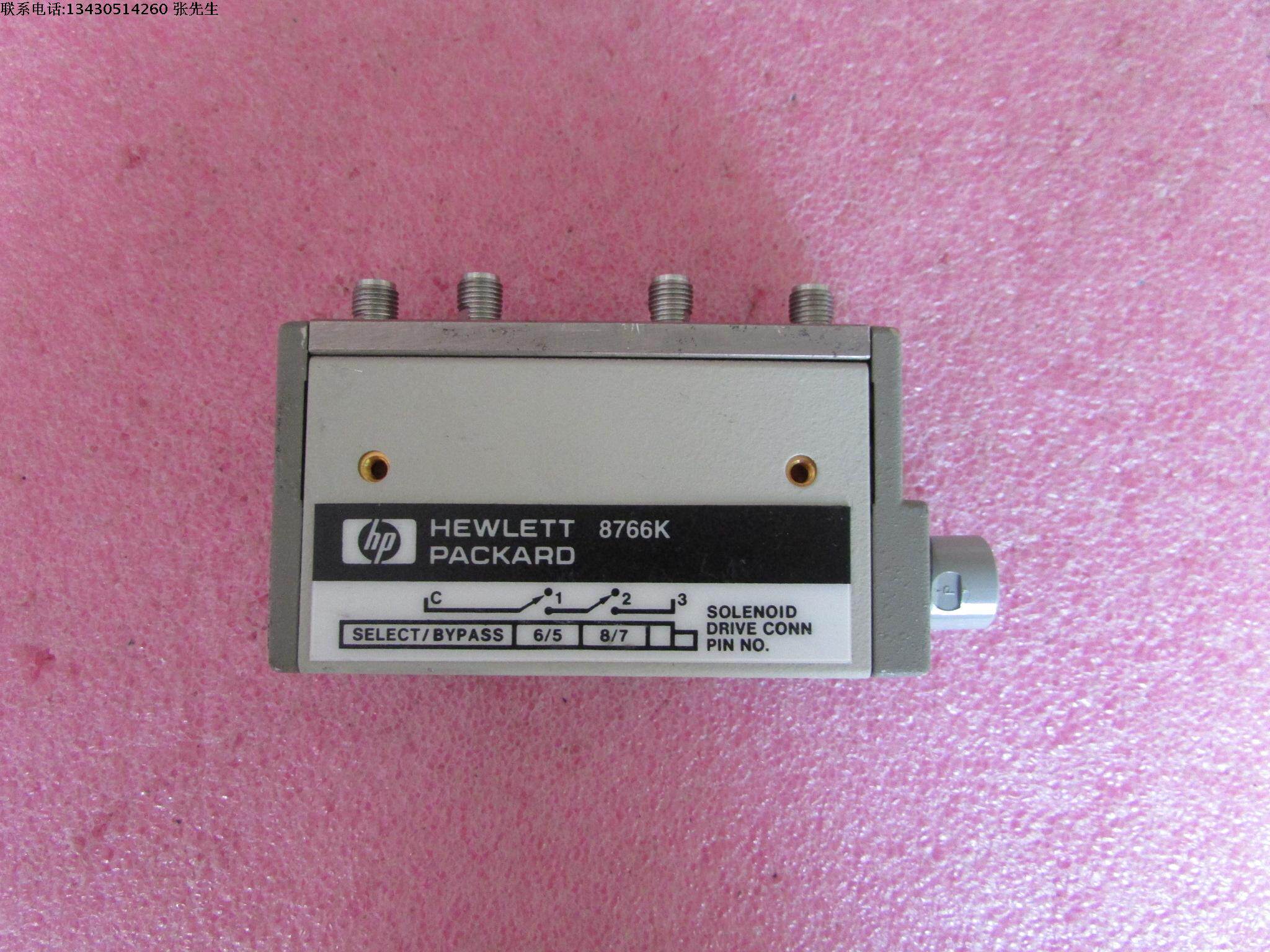 HP/Agilent 8766K DC-26.5GHz 3.5mm SP3T射频微波同轴开关   主要特性与技术指标 500万次循环 可重复性：0.03 dB 非端接 断流和位置指示功能 出色的隔离能力 对ATE应用轻松地实施GPIB主要特性与技术指标 500万次循环 可重复性：
