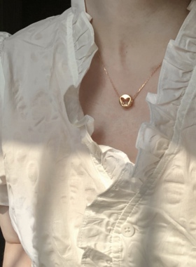 ins上新戴式925银光面时髦项链