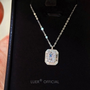 轻奢!超闪!雪花切高碳钻通体纯银镶钻精致显贵百搭气质锁骨链项链