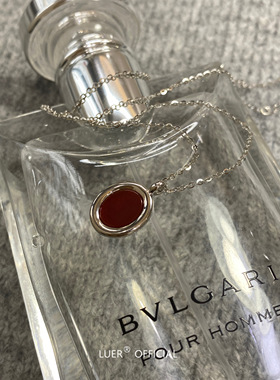 赠证书！天然红玉髓精工版通体纯银质感简约椭圆吊坠项链小众正品