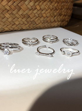 售完无补3件自动8通体纯银戒指