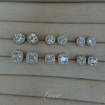 回馈!超闪!通体纯银不褪色轻奢进口锆石简约气质养耳耳钉百搭银饰