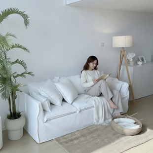 北欧布艺沙发小户型现代简约网红款懒人客厅卧室服装店铺出租房用