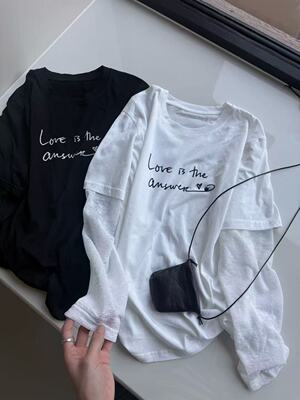 2026新款韩版时尚百搭圆领长袖衬衫女宽松显瘦打底衫上衣