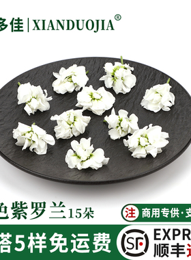 新鲜白色紫罗兰花纯白鲜花烘焙蛋糕装饰花草西餐酒店摆盘点缀鲜花