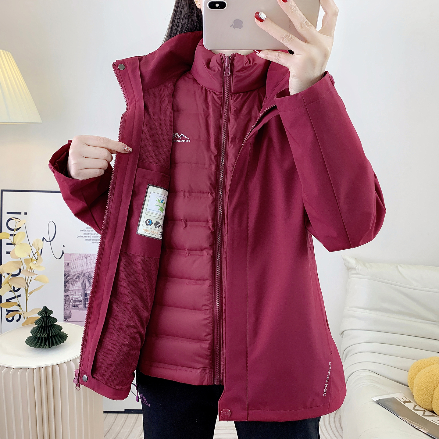 羽绒内胆三合一冲锋衣男女御寒保暖可拆卸两件套通勤户外秋冬外套