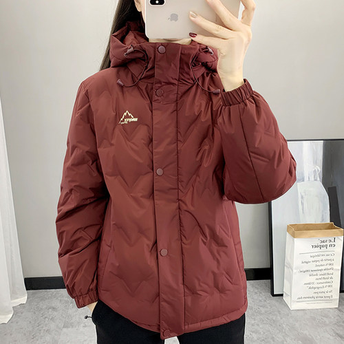 短款防水防寒女户外羽绒服80鸭绒