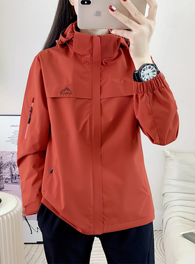 2025新款冲锋衣女士春秋季网衬户外防风防水徒步登山服男休闲外套