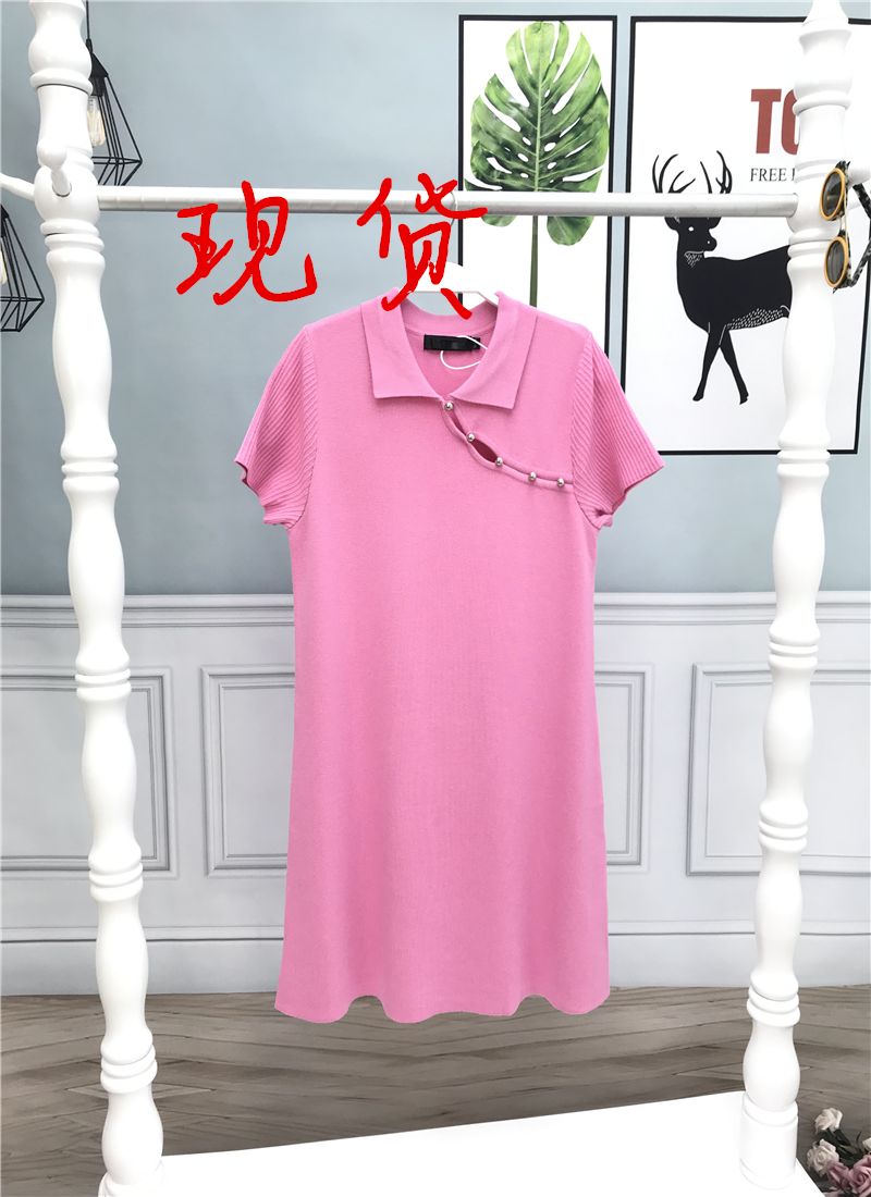 mona 新款甜辣温柔风气质针织旗袍风短袖上衣修身显瘦连衣裙