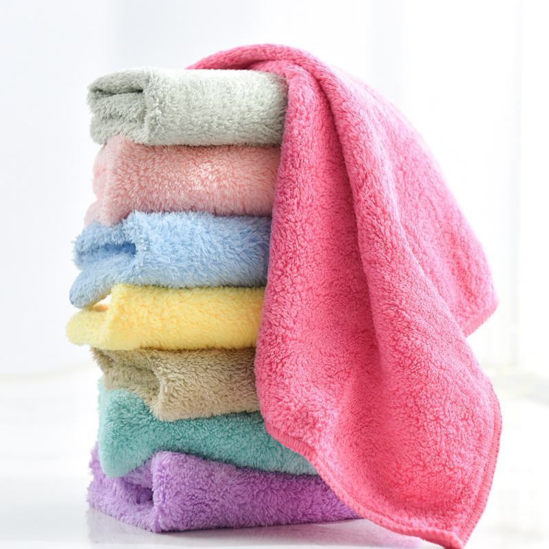 6条超吸水珊瑚绒毛巾搽手巾方巾