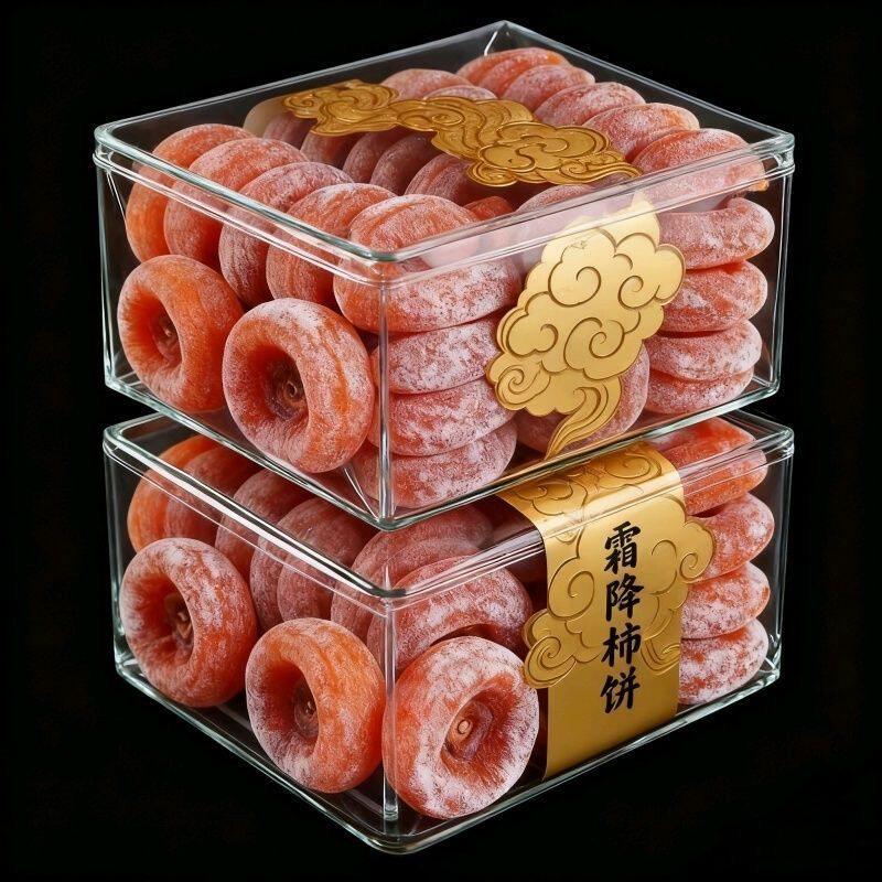 圆柿饼500g农家自制柿子饼霜降柿干非特级陕西富平吊柿饼5斤装1个