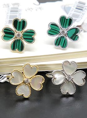 秀气四叶草戒指女中码