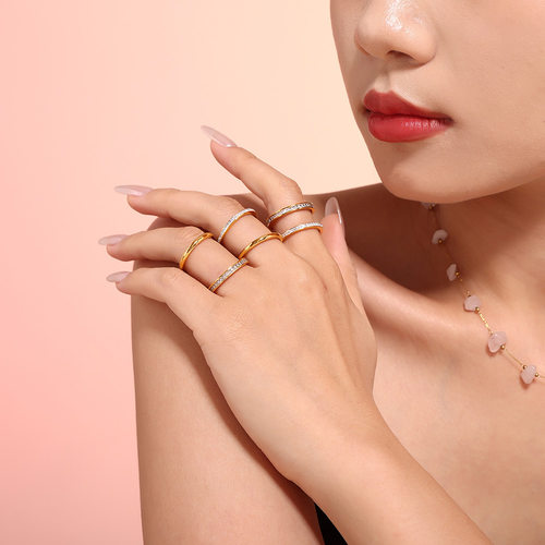 素圈戒指简约叠戴指环rings女式