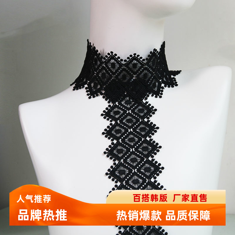 黑色时尚气质假领配无领低领蕾丝翻领挂脖西装内搭名媛装饰宽颈链