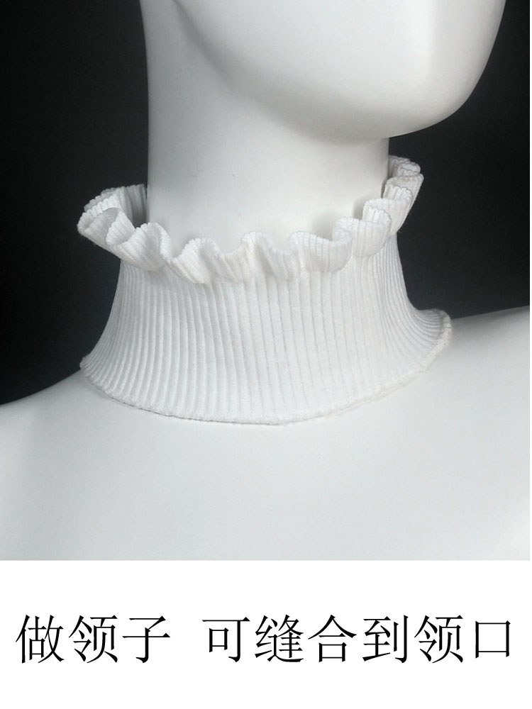 AUTUMN AND WINTER DECORATION NECKLINE CUFFS STRETCH WHITE RUFFLES VERSATILE WARM FALSE COLLAR KOREAN CLOTHING ACCESSORIES MATERIAL