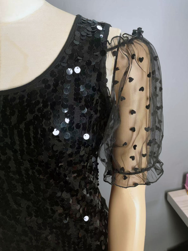 PUFF SLEEVE SUMMER FAKE SLEEVE BANDEAU STRAIGHT SHOULDER LOOSE SLEEVE SOLID COLOR VEST OFF-THE-SHOULDER SLEEVE ADULT SHEER TRIM