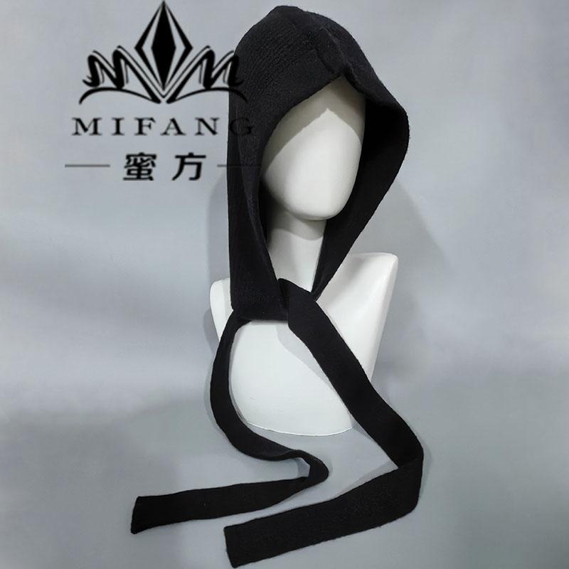 安可拉红帽子围巾一体小披肩