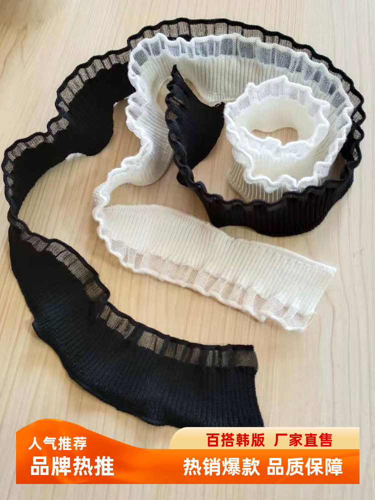 AUTUMN AND WINTER STRETCH BLACK SMALL WOOLEN FALSE COLLAR FALSE SLEEVE MATERIAL FASHION DIY WARM CUFFS KOREAN VERSION RUFFLE WHITE