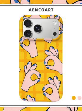 「THAT IS OK」适用苹果16PROMAX磨砂IPHONE15硬壳14手机壳13磁吸12半包肤感AIR保护套17PRO原创黄色个性创意