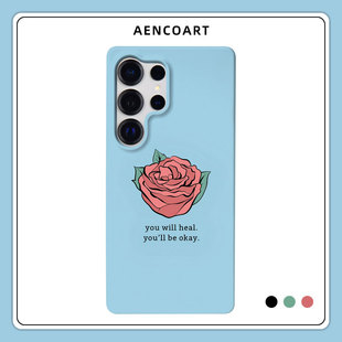 「蓝调玫瑰」花卉适用三星GalaxyS26Ultra手机壳S25u半包磨砂硬壳S24 保护套plus全包肤感日韩ins风温柔小众